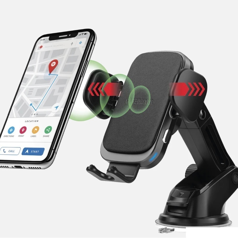 Car and Driver Wireless Charging Kit with Auto Adjusting Mount